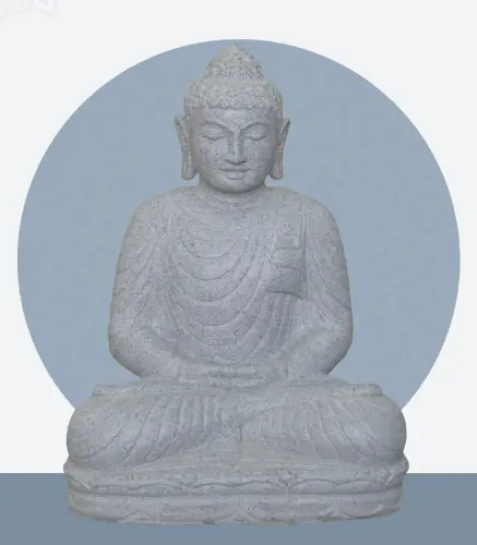 Product image of the product “Seated Buddha made of Riverstone in Dhyana position - gesture of meditation, 63cm height, natural ”